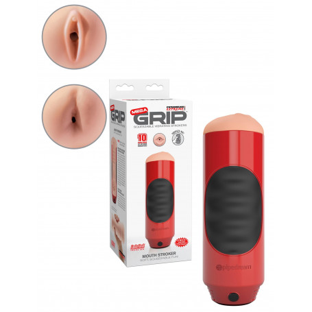 Masturbatore maschile realistico bocca ano finto vibrante stimolatore per pene