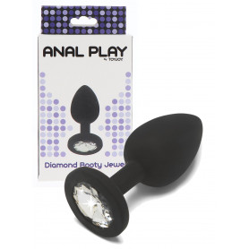 Plug anale in silicone con pietra fallo nero dilatatore tappo anal uomo e donna
