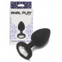 Plug anale in silicone con pietra fallo nero dilatatore tappo anal uomo e donna