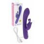 Vibratore rabbit fallo vibrante doppio dildo vaginale in silicone ricaricabile