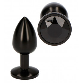 Fallo anale mini con pietra tappo anal plug in metallo dilatatore nero sex toys