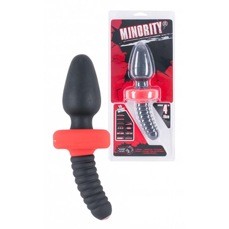 Plug anale con coda dilatatore in silicone nero vibratore stimolatore anal butt