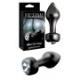 Plug anale in metallo tappo anal coda con pietra dilatatore mini fallo nero sexy