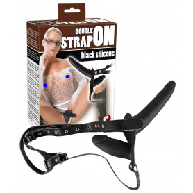 Fallo indossabile doppio pene finto realistico vaginale anale in silicone strap