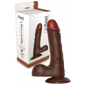 Fallo realistico vaginale anale con ventosa pene finto marrone dildo morbido sex