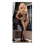 Bodystocking a rete nero sexy fishnet donna tutina lingerie erotica catsuit hot