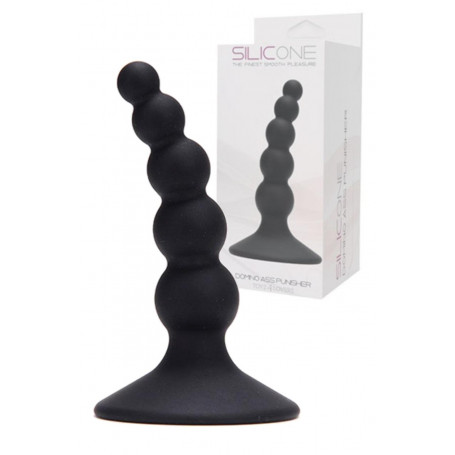 Fallo anale a sfere con ventosa in silicone nero dildo piccolo dilatatore anal