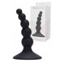 Fallo anale a sfere con ventosa in silicone nero dildo piccolo dilatatore anal