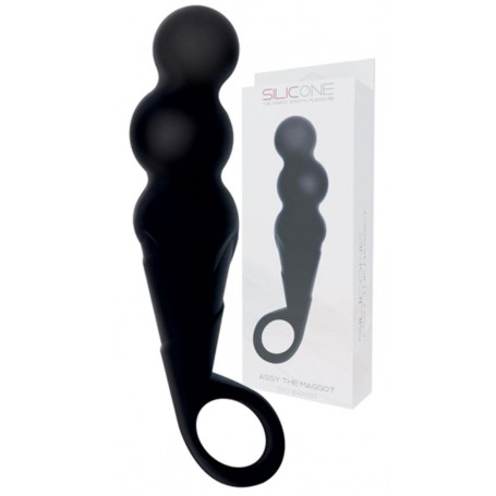 Fallo a sfere dilatatore anale in silicone nero dildo morbido sex toys anal plug