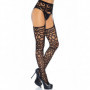 Calze sexy donna in pizzo trasparente lingerie hot collant con reggicalze neri