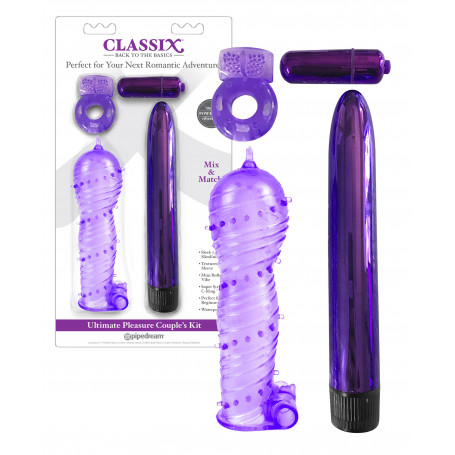 Kit vibratore vaginale anale classico guaina fallica anello fallico vibrante sex