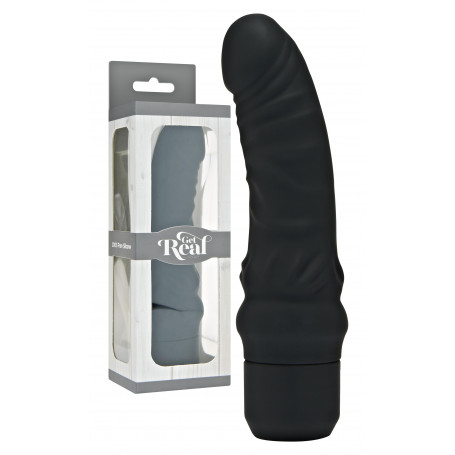 Vibratore vaginale in silicone nero fallo realistico per punto G dildo vibrante