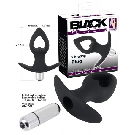 Plug anale vibrante in silicone nero fallo vibratore dilatatore coda tappo sexy