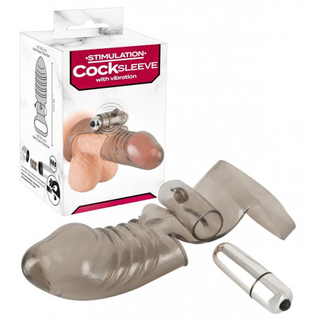 Guaina fallica indossabile vibrante prolunga manicotto con anello fallico sextoy