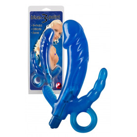 Vibratore realistico triplo fallo vaginale anale stimolatore clitoride sexy toys