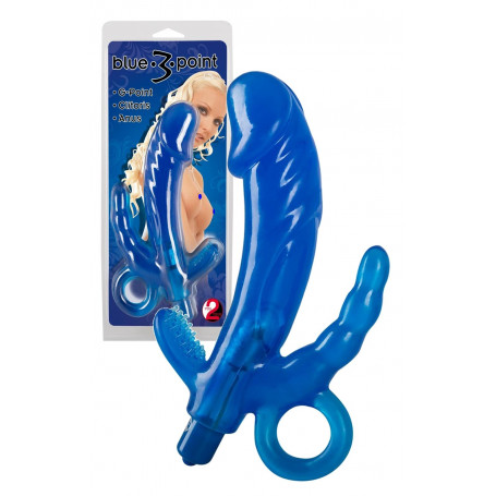 Vibratore realistico triplo fallo vaginale anale stimolatore clitoride sexy toys