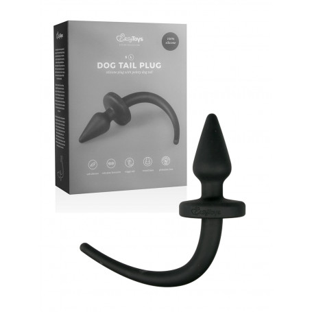 Plug anale in silicone nero con coda fallo stimolatore sexy toys uomo e donna