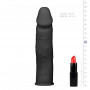 Guaina fallica indossabile nera prolunga per pene in silicone realistico sextoys