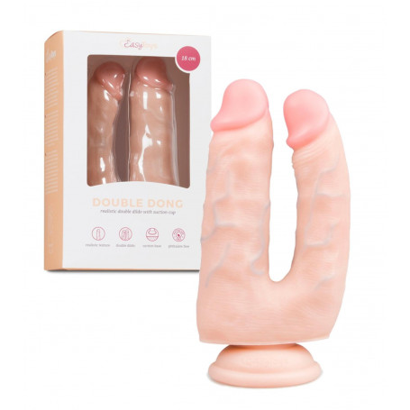 Fallo realistico doppio vaginale anale pene finto morbido con ventosa dildo sexy