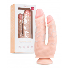 Fallo realistico doppio con ventosa dildo morbido vaginale anale pene finto sexy