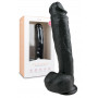 Pene finto maxi fallo grande con ventosa e testicoli dildo vaginale anale nero