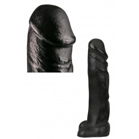 Fallo realistico vaginale anale pene finto nero con ventosa e testicoli grande