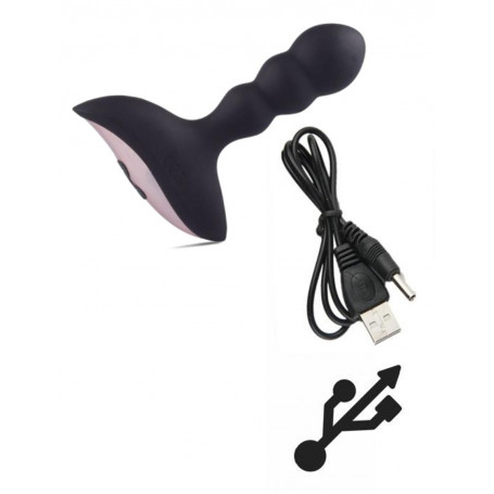 Vibratore in silicone per prostata ricaricabile nero fallo pene finto anale sexy