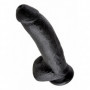 Pene finto vaginale anale dildo realistico nero fallo con ventosa e testicoli