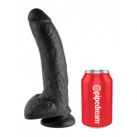 Pene finto vaginale anale dildo realistico nero fallo con ventosa e testicoli