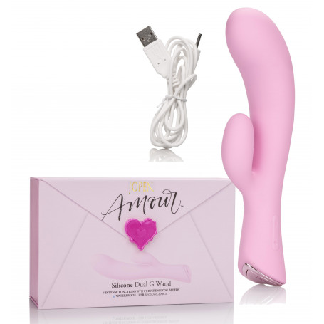 Vibratore vaginale rabbit in silicone realistico fallo ricaricabile dildo doppio