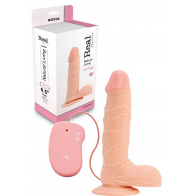Vibratore realistico con ventosa e testicoli fallo dildo vibrante vaginale anale