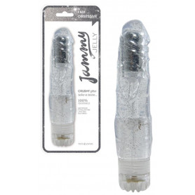 Vibratore realistico vaginale dildo vibrante anale trasparente fallo morbido