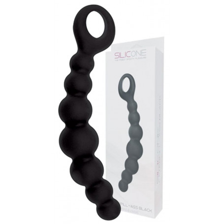 Fallo anale a sfere in silicone nero dildo palline anal butt plug black morbido