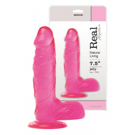 Fallo realistico con ventosa e testicoli dildo vaginale anale rosa pene finto