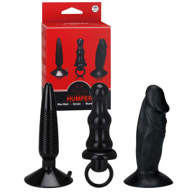 Kit fallo anale con ventosa pene finto realistico anal plug butt vibrante nero