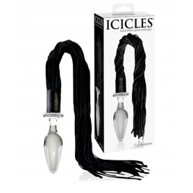 Plug anale in vetro dilatatore anal plug butt glass trasparente fallo con frusta