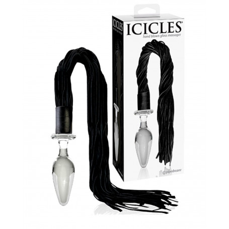 Plug anale in vetro dilatatore anal plug butt glass trasparente fallo con frusta