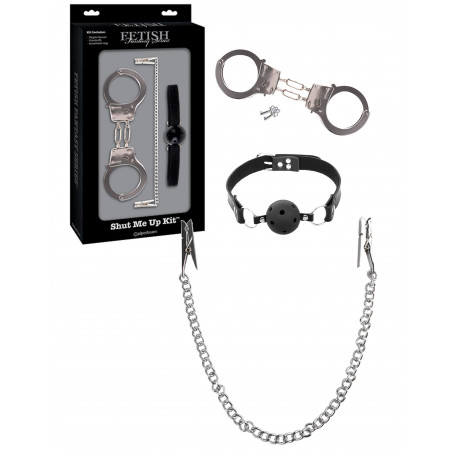 Kit bdsm morso manette pinze per capezzoli in metallo bondage sexy costrittivo