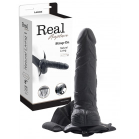 Fallo indossabile nero dildo realistico cavo vaginale anale pene finto strap on