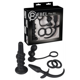 Kit anal plug con ventosa fallo anale coda butt con anello fallico in silicone