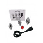 Plug anale kit in metallo e silicone dilatatore anal butt con anello fallico