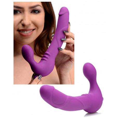 Vibratore indossabile in silicone vaginale anale fallo dildo vibrante strap on