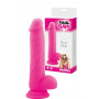 Fallo anale in silicone realistico dildo vaginale con ventosa e testicoli rosa