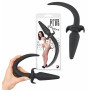 Plug anale in silicone con coda fallo liscio dilatatore anal butt tail nero