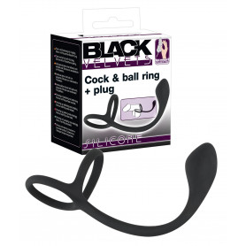 Anello fallico ritardante in silicone cock ring con anal plug butt per prostata
