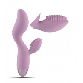 Vibratore vaginale rabbit in silicone doppio fallo vibrante stimola clitoride
