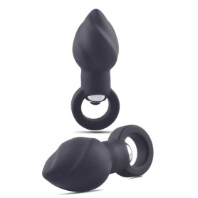 Plug anale vibrante in silicone nero mini dildo fallo dilatatore anal butt black
