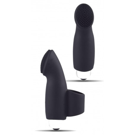 Vibratore vaginale da dito in silicone nero mini stimolatore clitoride vibrante