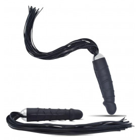 Fallo realistico in silicone nero con frusta bondage dildo vaginale anale fetish