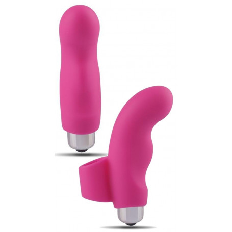 Vibratore da dito mini fallo dildo vibrante vaginale clitoride in silicone rosa